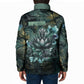 Nefertem Padded Jacket Primordial Bloom Lotus Mystical Lion Cosmic Egyptian