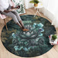 Nefertem Round Carpet Primordial Bloom Lotus Mystical Lion Cosmic Egyptian