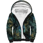 Nefertem Sherpa Hoodie Primordial Bloom Lotus Mystical Lion Cosmic Egyptian