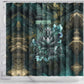 Nefertem Shower Curtain Primordial Bloom Lotus Mystical Lion Cosmic Egyptian