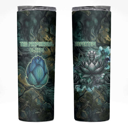 Nefertem Skinny Tumbler Primordial Bloom Lotus Mystical Lion Cosmic Egyptian