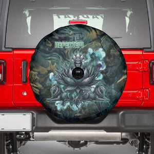 Nefertem Spare Tire Cover Primordial Bloom Lotus Mystical Lion Cosmic Egyptian
