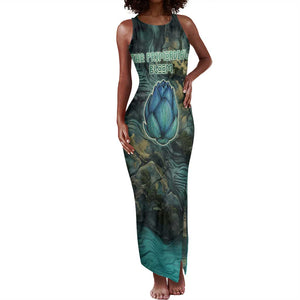 Nefertem Tank Maxi Dress Primordial Bloom Lotus Mystical Lion Cosmic Egyptian