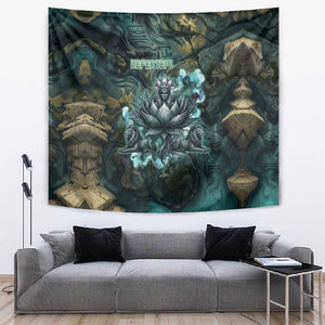 Nefertem Tapestry Primordial Bloom Lotus Mystical Lion Cosmic Egyptian