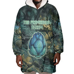 Nefertem Wearable Blanket Hoodie Primordial Bloom Lotus Mystical Lion Cosmic Egyptian