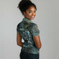 Nefertem Women Polo Shirt Primordial Bloom Lotus Mystical Lion Cosmic Egyptian