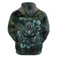 Nefertem Zip Hoodie Primordial Bloom Lotus Mystical Lion Cosmic Egyptian
