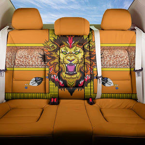 Swaziland Eswatini Back Car Seat Cover Lion Shield and Leopard Print Tribal Design