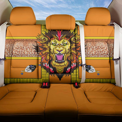 Swaziland Eswatini Back Car Seat Cover Lion Shield and Leopard Print Tribal Design