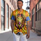 Swaziland Eswatini Baseball Jersey Lion Shield and Leopard Print Tribal Design
