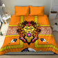 Swaziland Eswatini Bedding Set Lion Shield and Leopard Print Tribal Design