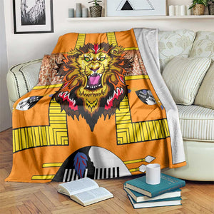 Swaziland Eswatini Blanket Lion Shield and Leopard Print Tribal Design