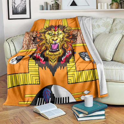 Swaziland Eswatini Blanket Lion Shield and Leopard Print Tribal Design