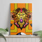 Swaziland Eswatini Canvas Wall Art Lion Shield and Leopard Print Tribal Design