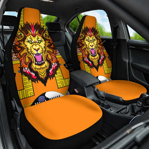 Swaziland Eswatini Car Seat Cover Lion Shield and Leopard Print Tribal Design