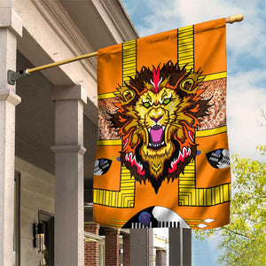 Swaziland Eswatini Garden Flag Lion Shield and Leopard Print Tribal Design