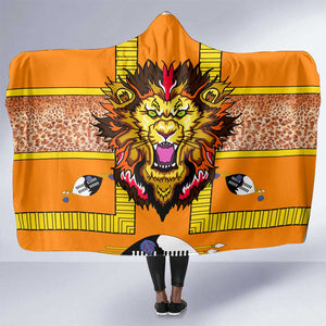 Swaziland Eswatini Hooded Blanket Lion Shield and Leopard Print Tribal Design