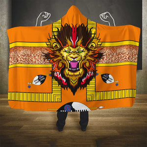 Swaziland Eswatini Hooded Blanket Lion Shield and Leopard Print Tribal Design