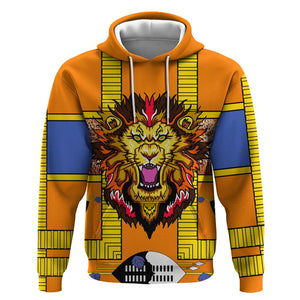 Swaziland Eswatini Hoodie Lion Shield and Leopard Print Tribal Design