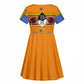Swaziland Eswatini Kid Short Sleeve Dress Lion Shield and Leopard Print Tribal Design