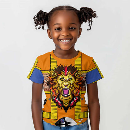 Swaziland Eswatini Kid T shirt Lion Shield and Leopard Print Tribal Design