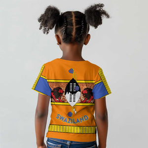 Swaziland Eswatini Kid T shirt Lion Shield and Leopard Print Tribal Design