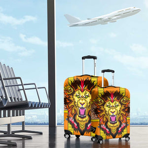 Swaziland Eswatini Luggage Cover Lion Shield and Leopard Print Tribal Design