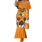 Swaziland Eswatini Mermaid Dress Lion Shield and Leopard Print Tribal Design