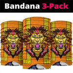 Swaziland Eswatini Neck Gaiter Lion Shield and Leopard Print Tribal Design TS04