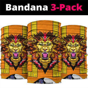 Swaziland Eswatini Neck Gaiter Lion Shield and Leopard Print Tribal Design TS04