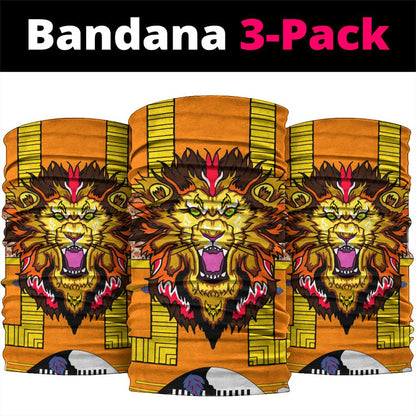 Swaziland Eswatini Neck Gaiter Lion Shield and Leopard Print Tribal Design TS04