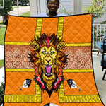 Swaziland Eswatini Quilt Lion Shield and Leopard Print Tribal Design