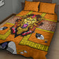 Swaziland Eswatini Quilt Bed Set Lion Shield and Leopard Print Tribal Design
