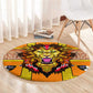 Swaziland Eswatini Round Carpet Lion Shield and Leopard Print Tribal Design