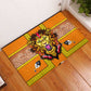 Swaziland Eswatini Rubber Doormat Lion Shield and Leopard Print Tribal Design
