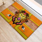 Swaziland Eswatini Rubber Doormat Lion Shield and Leopard Print Tribal Design