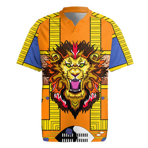 Swaziland Eswatini Rugby Jersey Lion Shield and Leopard Print Tribal Design