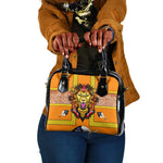 Swaziland Eswatini Shoulder Handbag Lion Shield and Leopard Print Tribal Design