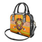 Swaziland Eswatini Shoulder Handbag Lion Shield and Leopard Print Tribal Design