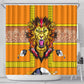Swaziland Eswatini Shower Curtain Lion Shield and Leopard Print Tribal Design