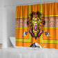 Swaziland Eswatini Shower Curtain Lion Shield and Leopard Print Tribal Design