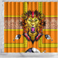 Swaziland Eswatini Shower Curtain Lion Shield and Leopard Print Tribal Design
