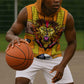 Swaziland Eswatini Sleeveless Hoodie Lion Shield and Leopard Print Tribal Design - African Pride