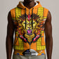 Swaziland Eswatini Sleeveless Zip Hoodie Lion Shield and Leopard Print Tribal Design - African Pride