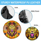 Swaziland Eswatini Spare Tire Cover Lion Shield and Leopard Print Tribal Design