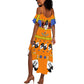 Swaziland Eswatini Summer Maxi Dress Lion Shield and Leopard Print Tribal Design