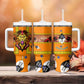 Swaziland Eswatini Tumbler With Handle Lion Shield and Leopard Print Tribal Design