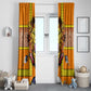 Swaziland Eswatini Window Curtain Lion Shield and Leopard Print Tribal Design