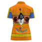 Swaziland Eswatini Women Polo Shirt Lion Shield and Leopard Print Tribal Design