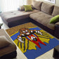 Swaziland Eswatini Area Rug Coat of Arms Lion Elephant Shield Leopard Print Design
